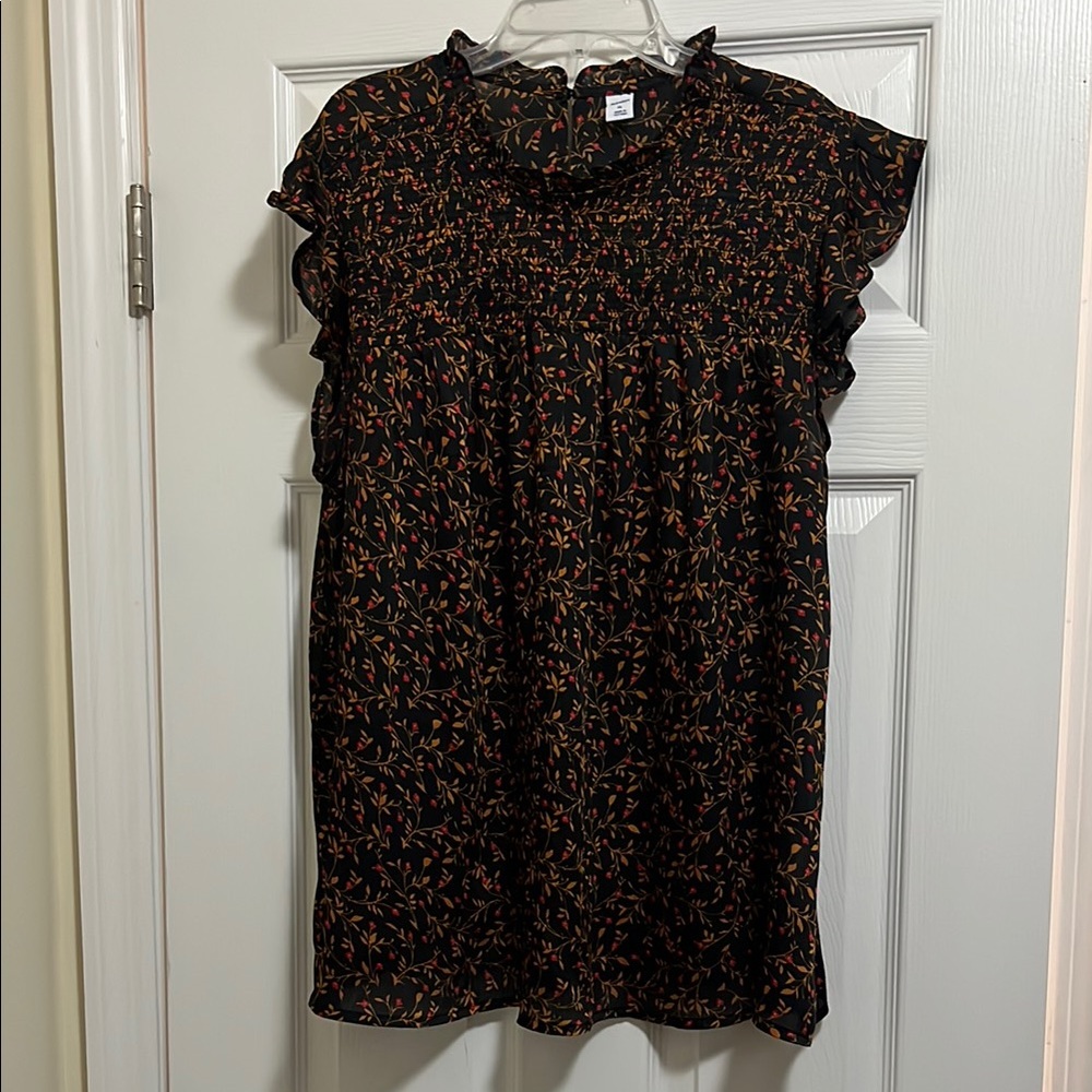 Old Navy Black Floral Blouse
